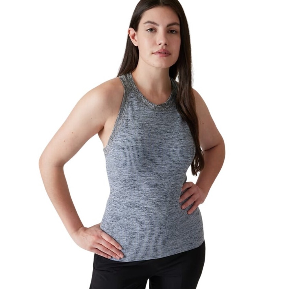 Athleta Renew Seamless Racerback Gray/Blue Tank Top
